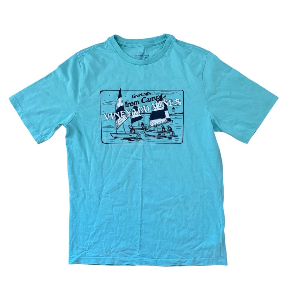 Vineyard Vines | Blue Sailing Summer Camp Graphic T-Shirt, Youth Sizes L XL